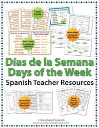 days of the week in spanish worksheets wall charts and