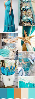 Turquoise Beach Wedding Ideas And Long Blue One Shoulder Bridesmaid Dresses Beach Wedding Turquoise Beach Theme Wedding Beach Wedding Colors