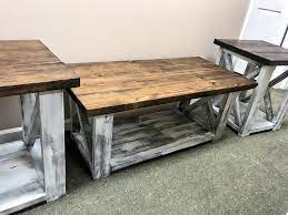 Farmhouse Living Room Set End Tables Set And Coffee Table Etsy Living Room Table Sets Farm House Living Room Rustic Living Room Furniture