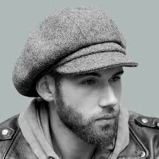 Grey Harris Tweed Newsboy Cap: Wool Zutami Hat
