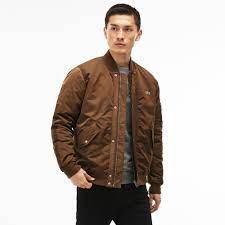Lacoste Men S Contrast Finish Quilted Water Resistant Bomber Dark Renaissance Browndark Renaissance Brown Modesens Lacoste Men Lacoste Bomber
