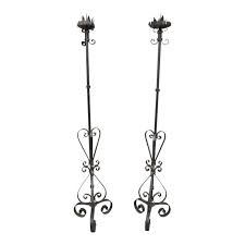 3 foot tall wrought iron candle holder. Antique Wrought Iron Pricket Stick Floor Candle Holder Gothic 64 Medieval A Pair Chairish