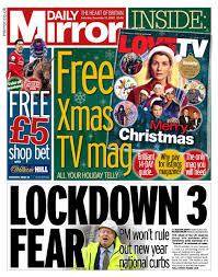 • 2 082 просмотра 1 год назад. The Mirror On Twitter Saturday S Front Page Lockdown 3 Fear Https T Co Npiso6pc5g Tomorrowspaperstoday