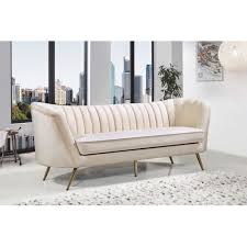 Black And Gold Velvet Couch Cream Velvet Channel Tufted Sofa Gold Legs Gold Sofa Tufted Sofa Pink Velvet Sofa