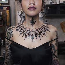 I Am Jameslau Chest Tattoos For Women Necklace Tattoo Tribal Chest Tattoos
