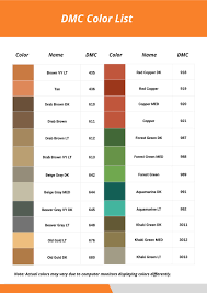 DMC Color Chart in Illustrator, PDF - Download | Template.net