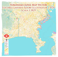 Claim a country by adding the most maps. Yokohama Japan Map Vector Exact City Plan High Detailed Street Map Editable Adobe Illustrator In Layers