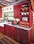Red Painted Kitchen Walls
