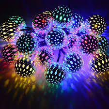 They feature 20 large balls. Solar String Lights Moroccan Ball Multicolor 15ft 20led Globe Fairy String Lights Solar Powered Orb Lantern Christmas Lighting For Outdoor Garden Yard Patio Xmas Tree Party Home Decoration Walmart Com Walmart Com