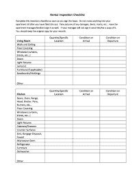 Home tenant rights and responsibilities after the rental agreement is complete the initial inspection. 26 Printable Rental Inspection Checklist Forms And Templates Fillable Samples In Pdf Word To Download Pdffiller
