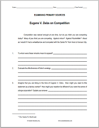 Eugene V Debs On Competition Dbq Worksheet Free To Print Pdf File Dbq Competition Eugene