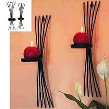 Shop for black wall candle sconces online at target. Wall Hanging Candlestick Iron Candle Holder Sconce Black Modern Style Home Decor 6410429572325 Ebay