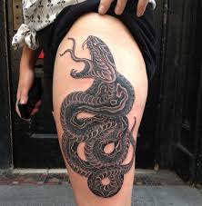 The snake based tattoos can fit any part of the body and if designed perfectly, it looks as if it is in motion. 35 Snake Thigh Tattoos Ideas Tattoos Thigh Tattoo Snake Tattoo