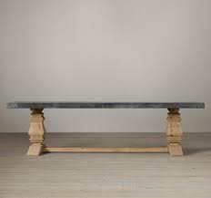 Trestle Dining Table With A Concrete Top From Restoration Hardware Decoist Rectangular Dining Table Trestle Table Wooden Trestle Table