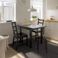 Einer hohen und einer niedrigen s. Nordviken Nordviken Tisch Und 2 Stuhle Schwarz Schwarz Ikea Osterreich Drop Leaf Table Small Dining Table Leaf Table