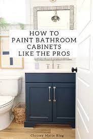 Buying paint for your bathroom isn't the same as buying paint for any other room in your home. Painting Bathroom Cabinets A Beginner S Guide Chrissy Marie Blog