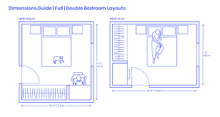 Average guest bedroom dimensions / room sizes how to get. Full Double Bedroom Layouts Dimensions Drawings Dimensions Com