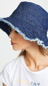 Hat Attack Denim Frayed Edge Crusher Hat In Dark Denim Blue Lyst