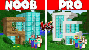 Minecraft maps / challenge & adventure. Minecraft Noob Vs Pro Modern Diamond House Build Challenge In Minecraft Animation Youtube