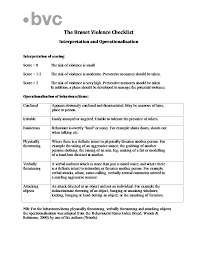Image result for Broset Violence Checklist