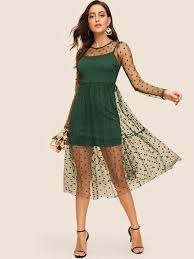 Pas encore vintage, mais déjà loin d'être contemporaine, la mode des années 80 nous. Robe 2 En 1 Style Annees 80 Avec Tulle Superpose A Pois Mode En Ligne Shein France