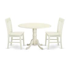 East West Furniture Dublin Dlno3 Three Piece Drop Leaf Dining Set In 2019 Circular Dining Table Dining Room Table Dining Table