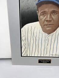 Babe Ruth Original Jim Bliss Baseball Hand Drawn Art Sketch Matted