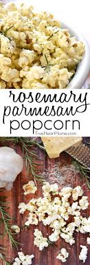 Rosemary Parmesan Popcorn Freshly Popped Popcorn Is Drizzled With Rosemary And Garlic Inflused Olive Popcorn Recipes Healthy Popcorn Recipes Healthy Popcorn