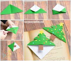 Christmas Tree Corner Bookmarks Origami For Kids Christmas Bookmarks Origami Christmas Tree Kids Origami