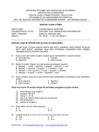 Soal ujian utama algoritma dan pemrograman 2 gunadarma. Soal Ujian Utama Algoritma Pemrograman Manajemen Informatika D3 Pdf