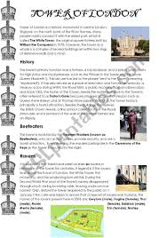Reading Comprehension About The Tower Of London Includes Comprehension Questions Plus Questions For Discussion Tower Of London London London Activities