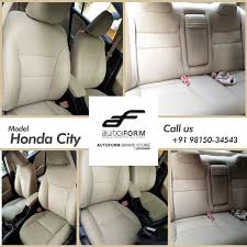 Honda City Is Equipped With C Beige Coloured Perforated Riviera Series Car Seat Covers From Autoform India Look So Magnificent Y Honda City Car Seats Ludhiana