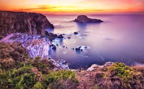 , sunset nature sea skyscapes reflections purple sky wallpaper 2560×1600. Purple Sunset Over The Ocean Wallpaper Beach Wallpapers 36593