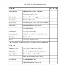 restaurant schedule template 18 free excel word