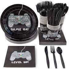 Free shipping on orders over $25 shipped by amazon. Button Pins Cake Toppers Dmight Mega Birthday Party Decorations Video Game Party Supplies 172pcs Gaming Theme Party Favors Include Flatware Set Plates Table Cover Balloons Chocolate Stickers And Bottle Labels Toys Games Party Supplies