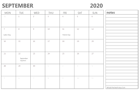 Maybe you would like to learn more about one of these? Editable September 2020 Calendar With Holidays And Notes Whatisthedatetoday Com