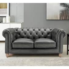 The st claire traditional chesterfield sofa offers a classic and sophisticated look. Allington 2 Seater Grey Leather Chesterfield Sofa Costco Uk