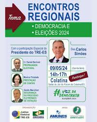TRE-ES promove o "Encontro Regional: Democracia e eleições 2024" em  Colatina — Tribunal Regional Eleitoral do Espírito Santo