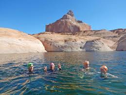 This natural slide is a blast for the kids and adults. Swimming Vacation Lake Powell Strel Swimming