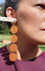 Pumpkin Spice 4 Tiered Patchwork Earrings