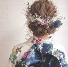 繊細ふわふわ プリザーブドフラワー ドライフラワーを飾ったおしゃれな和装ヘアアレンジ特集 marry マリー 袴 ヘアアレンジ ヘアセット ヘア