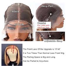 Amazon.com : U&A 13x6 Deep Part HD Highlight 27 Colored Short Bob Lace  Front Wigs Human Hair Brazilian Invisible Lace Front Wigs Pre Plucked With  Baby Hair For Fashion Women (10 inch) :