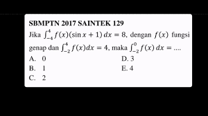 Maybe you would like to learn more about one of these? Soal Sbmptn 2017 Mat Saintek Integral Fungsi Genap Dan Ganjil Youtube