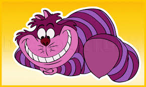 Curve the horizontal line up a bit. How To Draw The Cheshire Cat Step By Step Drawing Guide By Dawn Dragoart Com