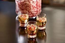 Zombie Shots Vodka Lime Juice Baileys And Grenadine Halloween Cocktail Recipes Halloween Shots Halloween Drinks