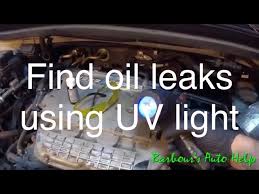 Selling uv dye leak detection kit only used 1 time the kit comes with the glasses flashlight and uv dye liquid which only a small amount is left over see pictures after using it in my oil. Find Oil Leaks Easily With A Uv Dye Light Youtube