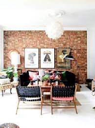 9 Stylish Rooms That Prove Blush Is The New Black Brick Living Room Brick Interior Wall Pink Home Decor