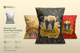 Download Foil Snack Bag Packaging Mockup Creative Photoshop Templates Creative Market