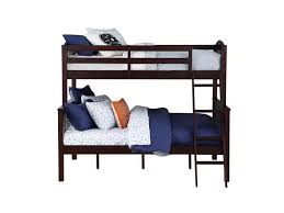 Features transitional aesthetics such as gentle. Neweggbusiness Dorel Living Airlie Solid Wood Bunk Beds Twin Over Full With Ladder And Guard Rail Espresso