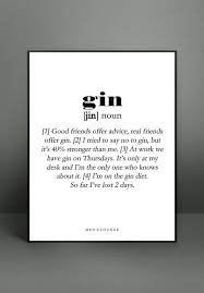 gin a4 a4 gin poster gin quotes gin gifts gin